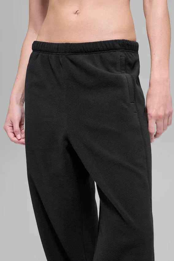 Retreat-jogger met High-Waist-taille van polar fleece – Zwart