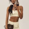 Riviera Bloomer-bh van linnenmix - zandbeige