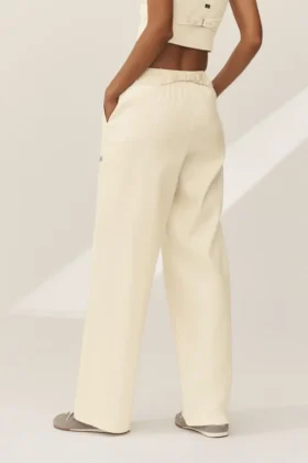 Riviera-broek met wijde pijpen van linnenmix – Sandy Beige