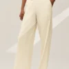 Riviera-broek met wijde pijpen van linnenmix - Sandy Beige