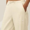 Riviera-broek met wijde pijpen van linnenmix - Sandy Beige