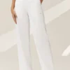 Riviera-broek met wijde pijpen van linnenmix - Wit
