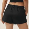 Riviera-korte broek met lage taille van linnenmix – Zwart