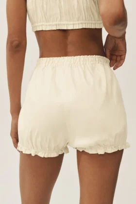 Riviera-korte broek van linnenmix – zandbeige