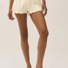 Riviera-korte broek van linnenmix – zandbeige