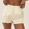 Riviera-korte broek van linnenmix – zandbeige