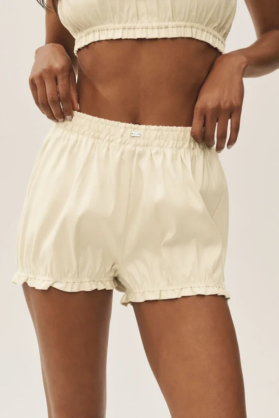 Riviera-korte broek van linnenmix – zandbeige
