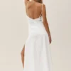 Riviera maxi-jurk van linnenmix – Wit