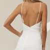 Riviera maxi-jurk van linnenmix – Wit