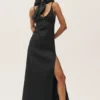 Riviera-maxi-jurk van linnenmix – Zwart
