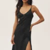 Riviera-maxi-jurk van linnenmix – Zwart