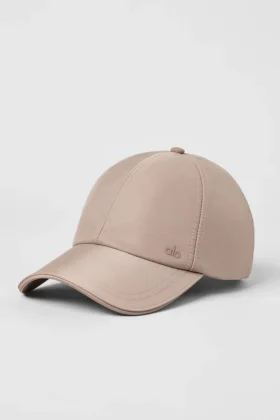 Satijnen pet voor in de vrije tijd - Taupe satijn