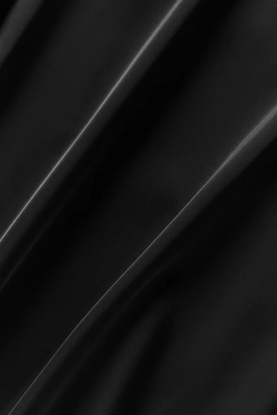 Satin Horizon overhemd met korte mouwen en knopen - Zwart