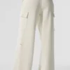 Scholar gebreide High-Waist cargobroek - ivoor