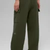 Scholar gebreide High-Waist cargobroek - olijfgroen
