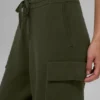 Scholar gebreide High-Waist cargobroek - olijfgroen