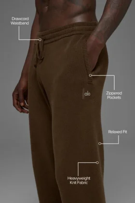 Scholar joggingbroek met rechte pijpen – Espresso
