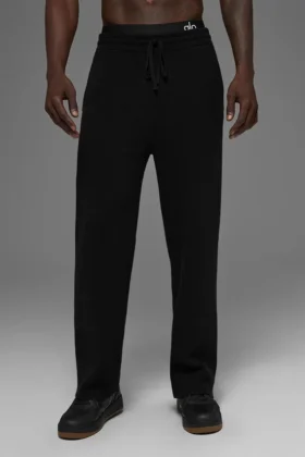 Scholar joggingbroek met rechte pijpen - Zwart