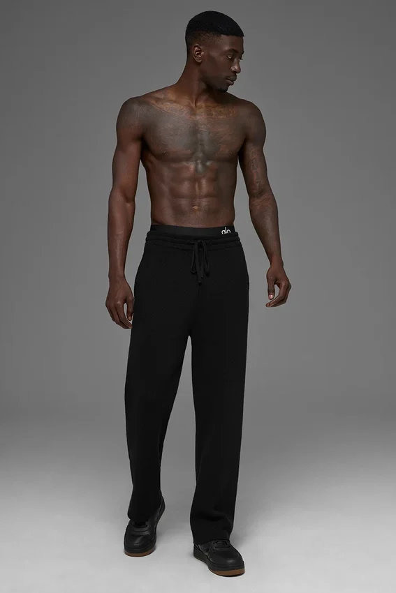 Scholar joggingbroek met rechte pijpen - Zwart