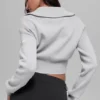 Scholar Knit Cropped Full Zip Jass - Athletic Heather Grey