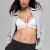 Scholar Knit Cropped Full Zip Jass - Athletic Heather Grey