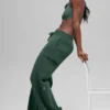 Scholar Knit High-Waist cargo broek - Clover Green