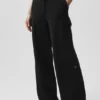 Scholar Knit High-Waist cargo broek - Zwart