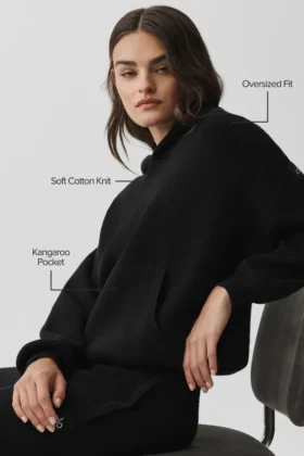 Scholar-trui met capuchon – Zwart