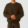 Scholar-trui met ronde hals - Espresso