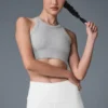 Seamless Delight-bh met hoge hals – Athletic Heather Grey