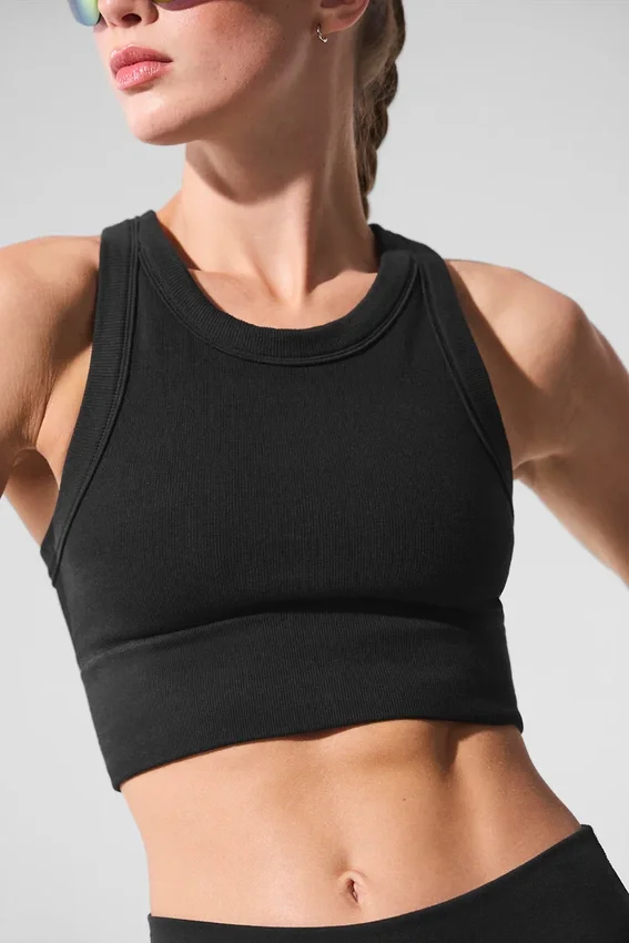 Seamless Delight-bh met hoge hals - Zwart