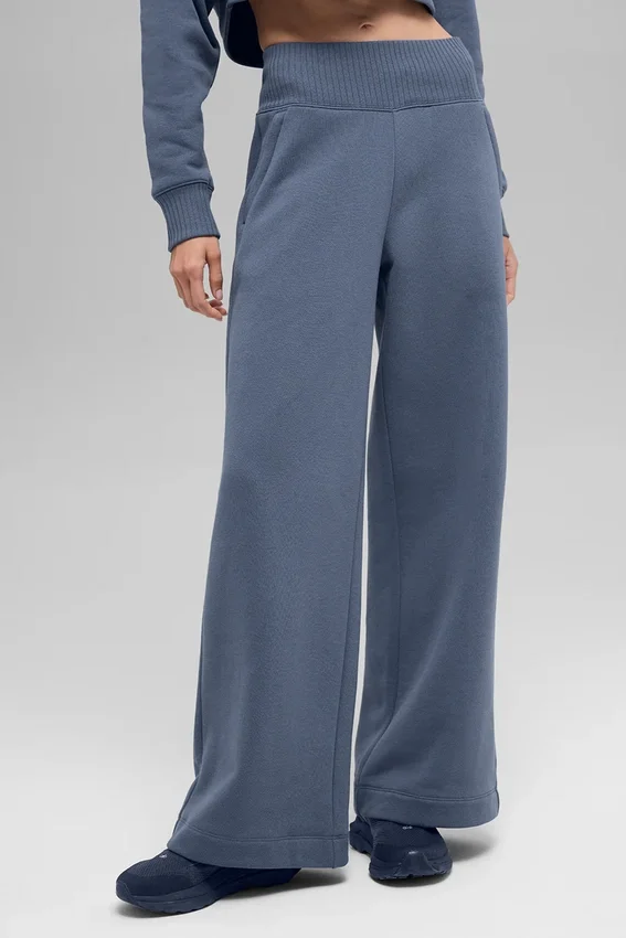 Serenity joggingbroek met wijde pijpen - Bluestone