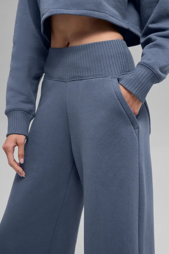 Serenity joggingbroek met wijde pijpen - Bluestone