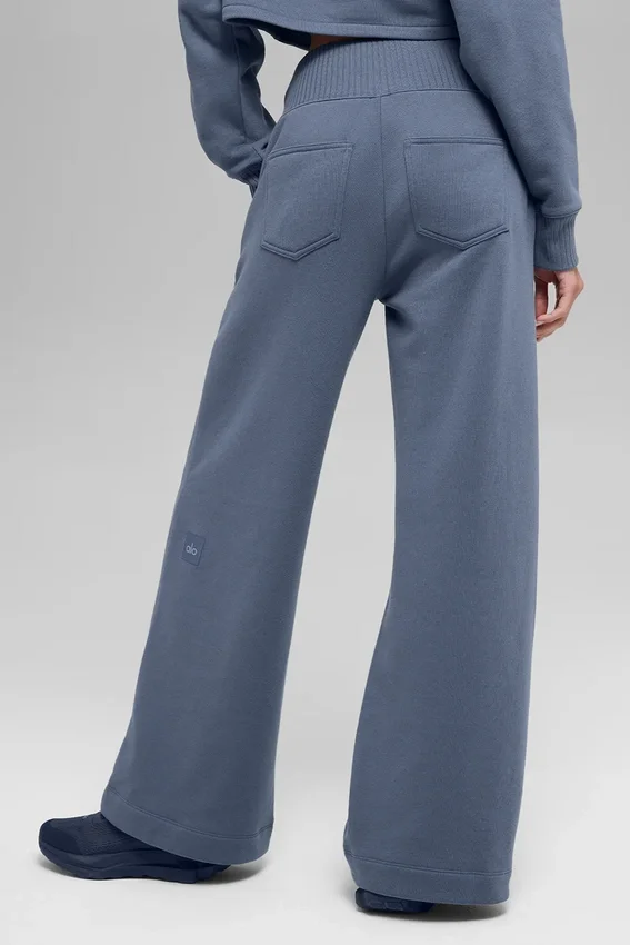 Serenity joggingbroek met wijde pijpen - Bluestone