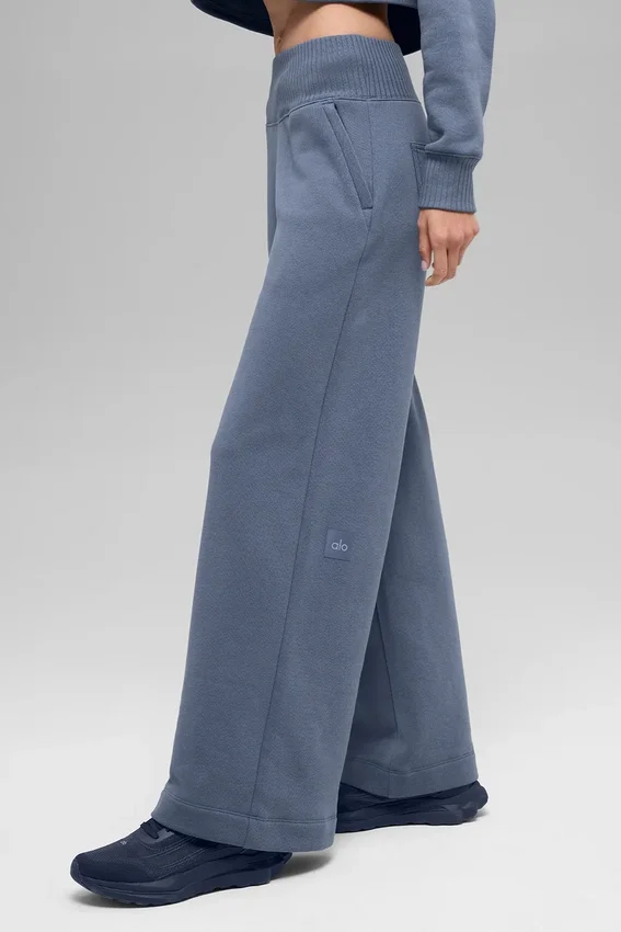 Serenity joggingbroek met wijde pijpen - Bluestone