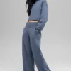 Serenity joggingbroek met wijde pijpen - Bluestone