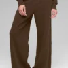 Serenity joggingbroek met wijde pijpen - Espresso