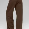 Serenity joggingbroek met wijde pijpen - Espresso