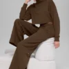 Serenity joggingbroek met wijde pijpen - Espresso