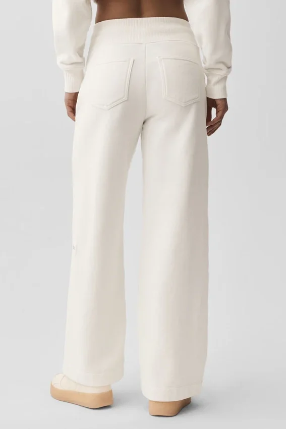 Serenity joggingbroek met wijde pijpen - Ivory