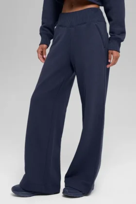 Serenity joggingbroek met wijde pijpen - Navy