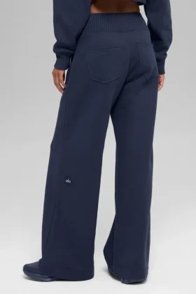 Serenity joggingbroek met wijde pijpen – Navy