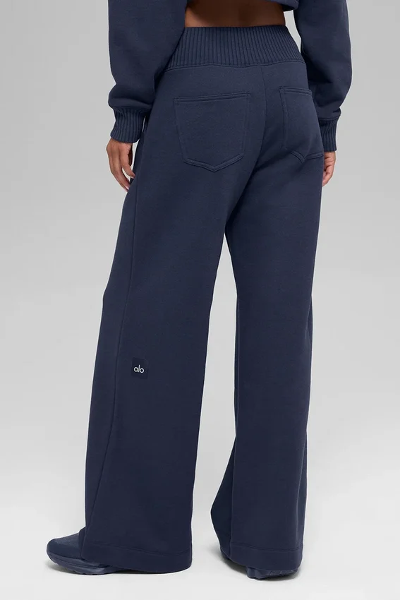 Serenity joggingbroek met wijde pijpen - Navy