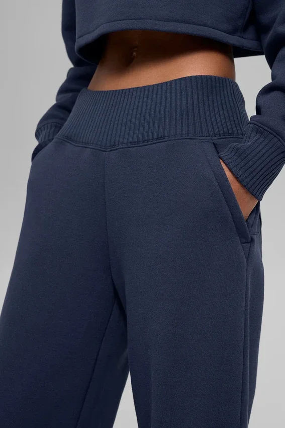 Serenity joggingbroek met wijde pijpen - Navy