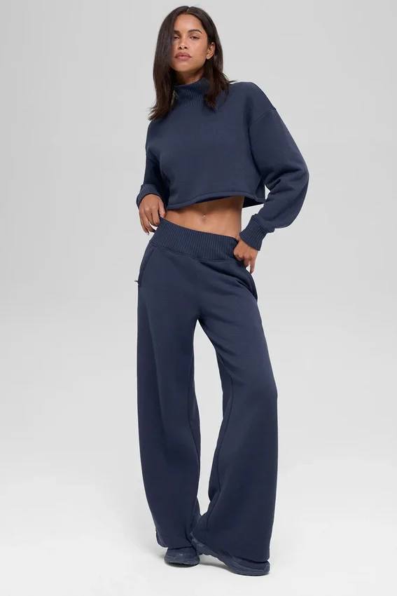 Serenity joggingbroek met wijde pijpen - Navy