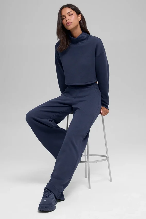 Serenity joggingbroek met wijde pijpen - Navy