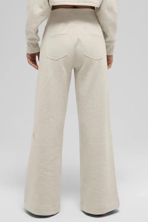 Serenity joggingbroek met wijde pijpen - Oatmeal Heather