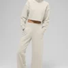 Serenity joggingbroek met wijde pijpen - Oatmeal Heather