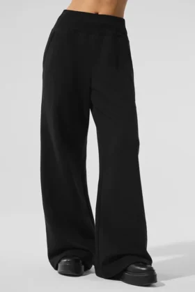 Serenity joggingbroek met wijde pijpen - Zwart