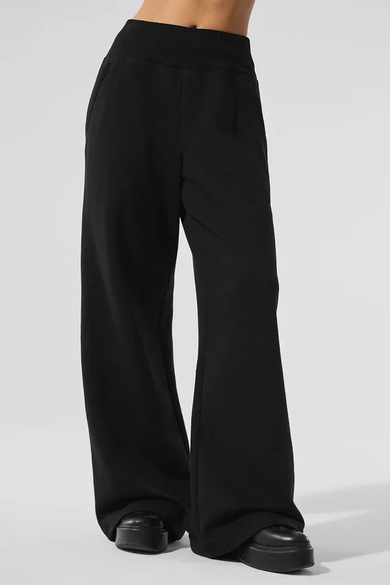 Serenity joggingbroek met wijde pijpen - Zwart